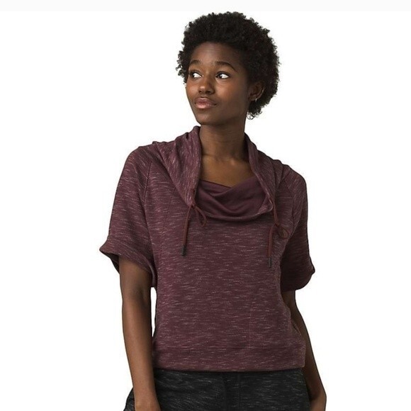 Prana  Heathered Plum colored Women's Sunrise Crop Pullover Size M - Picture 1 of 9